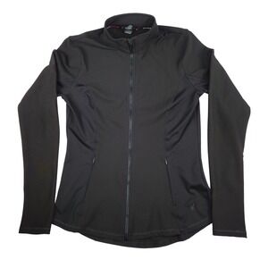 Spyder Active Women Black Full Zip Mock Neck Athletic Jacket Medium Thumbholes